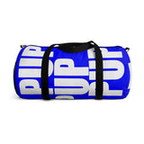 custom puppy Duffle Bag "PUP" blue and white version four