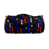 Pup pupper puppy woof custom Duffle Bag red white blue and black
