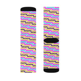 human just like you cmyk on pink Sublimation Socks
