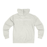 be truth (front) stay curious, be wonderful (back) Unisex French Terry Zip Hoodie (white print)