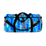 Pup puppy pupper woof Duffle Bag red white blue and light blue