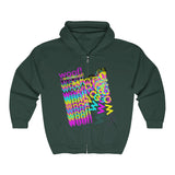 woof! CMYK all gender Heavy Blend™ Full Zip Hooded Sweatshirt