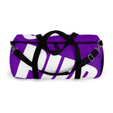 custom white and purple pup Duffle Bag V3