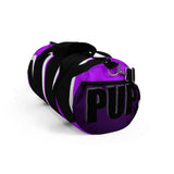 PUP custom Duffle Bag over sized black and white on purple graphic