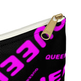 "be queer" queer Accessory Pouch (black and pink all over print)