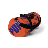 custom puppy duffle bag dark blue and orange version 2