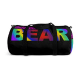 "destination bear" Duffle Bag (radial rainbow graphic)