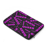 "be queer" queer Laptop Sleeve (pink and black all over print)