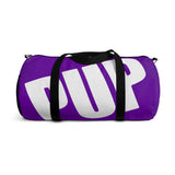 custom white and purple pup Duffle Bag V3