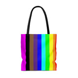 be you candy stripe rainbow tote