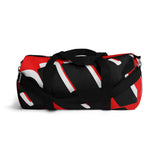 PUP custom Duffle Bag over sized black and white on red graphic