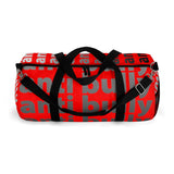 "be anti bully" anti bully Duffle Bag (white black red all over graphic)