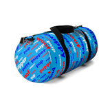 Pup puppy pupper woof Duffle Bag red white blue and light blue