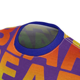 "BE BEAR" BEAR All Over Print Tee (rainbow on purple)