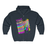 woof! CMYK all gender Heavy Blend™ Full Zip Hooded Sweatshirt