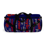 custom wolf pup hybrid woof Duffle Bag crimson dark grey dark navy