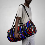 Pup pupper puppy woof custom Duffle Bag red white blue and black