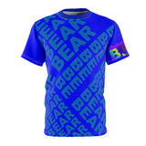 "BE BEAR" All Over Print Tee (blue on blue)