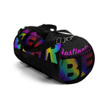 "destination bear" Duffle Bag (radial rainbow graphic)