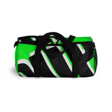 PUP custom Duffle Bag over sized black and white on bright green graphic