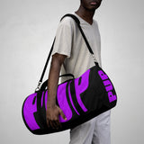 custom purple and black pup Duffle Bag V1