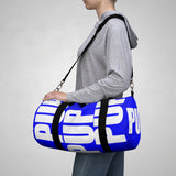 custom puppy Duffle Bag "PUP" blue and white version four
