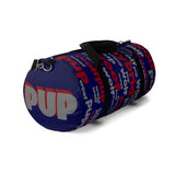 custom wolf pup hybrid woof Duffle Bag crimson dark grey dark navy