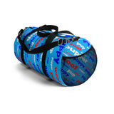 Pup puppy pupper woof Duffle Bag red white blue and light blue