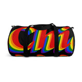 Chicago pride Duffle Bag rainbow print.