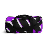 PUP custom Duffle Bag over sized black and white on purple graphic