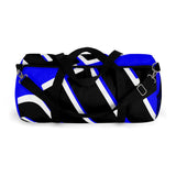 PUP custom Duffle Bag over sized black and white on blue graphic