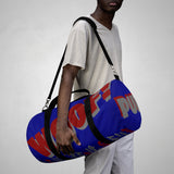 custom wolf pup hybrid woof Duffle Bag crimson dark grey navy
