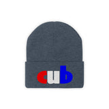 embroidered cub Knit Beanie red white and blue