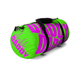 custom daddy Duffle Bag magenta and neon green