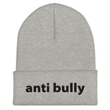 anti bully Cuffed Beanie (black embroidery)