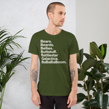Bears. Beards. Bellies. Buttstuff. BSG. BaBaBaBoom. all gender T-Shirt up to 4XL