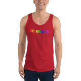 "be bear" Unisex  Tank Top (gradient rainbow graphic)