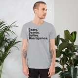 Bears. Beards. Bellies. Boardgames. all gender T-Shirt up to 4XL