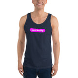 anti bully Unisex Tank Top (pink and white graphic)