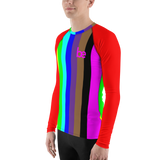be rainbow candy stripe Men's Rash Guard long sleeve shirt