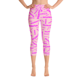 human just like you Yoga Capri Leggings pink on pink