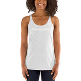 "be empathy" Women's Racerback Tank (white graphic)
