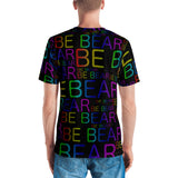 "be bear" Men's T-shirt ( all over print rainbow and black)