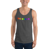 "be bear" Unisex  Tank Top (gradient rainbow graphic)