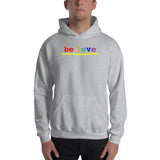 "be love" Hooded Sweatshirt (rainbow graphic)