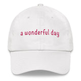 a wonderful day Dad hat (pink embroidery print)