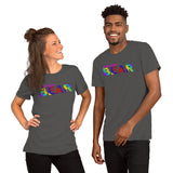 "destination bear" Short-Sleeve Unisex T-Shirt (rainbow graphic)