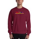 "be love" Sweatshirt (rainbow graphic)