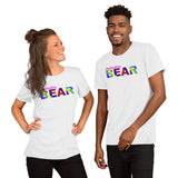 "destination bear" Short-Sleeve Unisex T-Shirt (rainbow graphic)