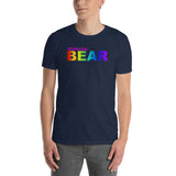 "destination bear" Short-Sleeve Unisex T-Shirt (rainbow graphic) promo line